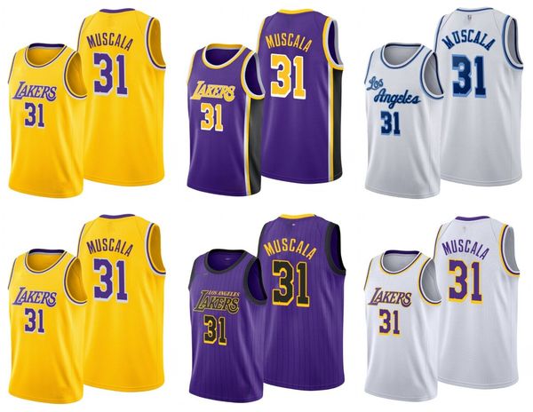 

los angeles lakers men mike muscala basketball jersey, Black