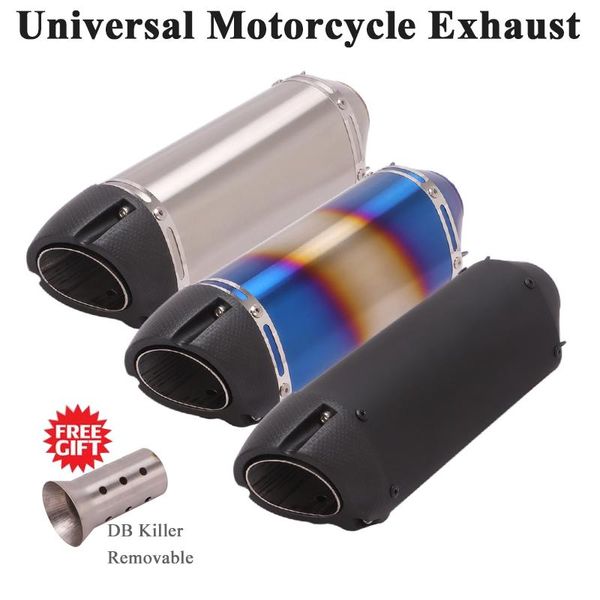 

motorcycle exhaust system universal 51mm yoshimura pipe escape for r15 mt-03 xmax300 gsxr150 cb500x modified muffler db killer reomova