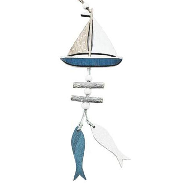 

decorative objects & figurines 2021 marine style wooden pendant ocean wind crafts small fish boat innovative accessory wall hanging decorati