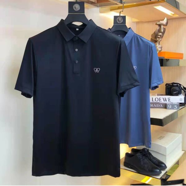 

2021 fashion summer tide brand men's tees & polos casual lapel mercerized cotton short-sleeved shirt m-3xl, White;black
