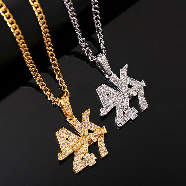 

pendant necklaces hip-hop alphanumeric male and female necklace fashion, Silver