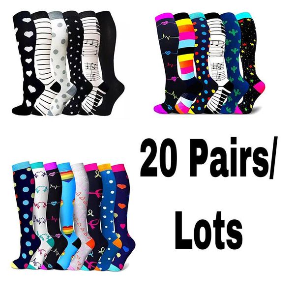

dropship compression stockings fit for sport pressure varicose veins socks football running men women 20 pairs/ lots sports, Black