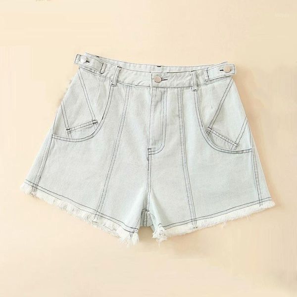 

women's shorts denim classic vintage high waist blue wide leg female caual summer ladies jeans for women, White;black