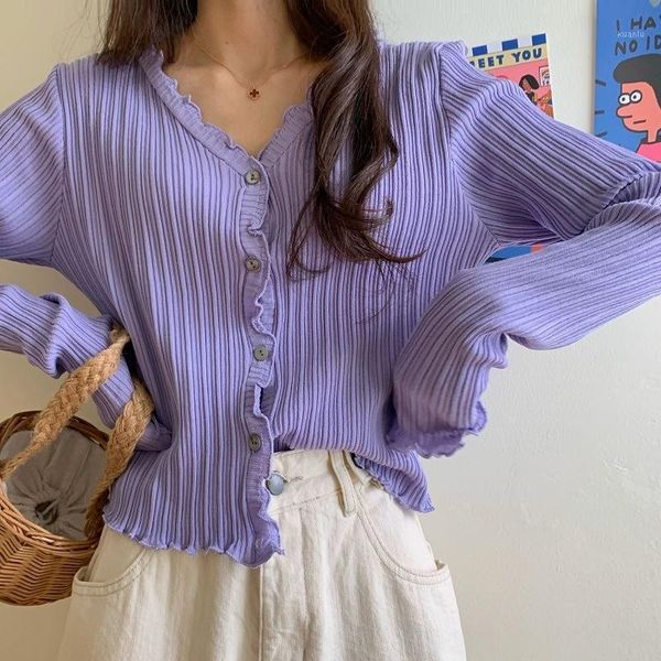 

women's knits & tees korean v-neck short sweater women knitted cardigan single breasted elasticity cropped female, White