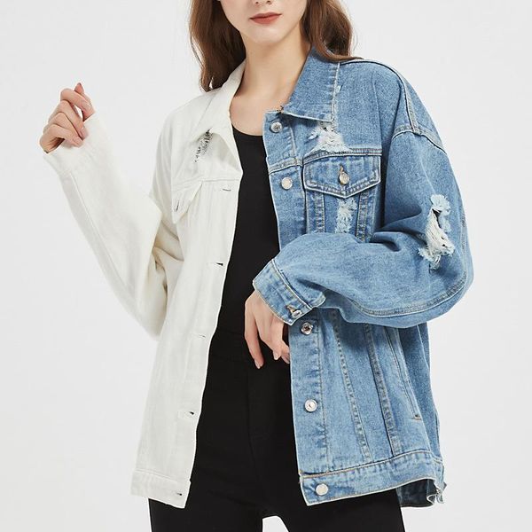 

women's blouses & shirts 2021 denim jacket blue white spring autumn european and american shirt