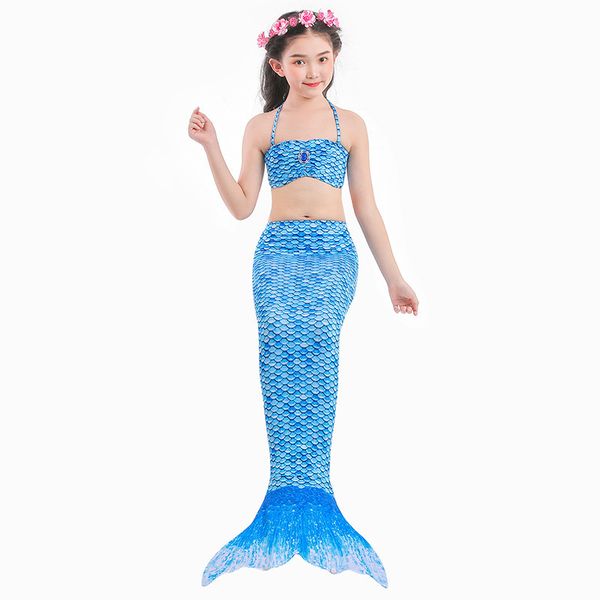 

swimsuit girls 3-piece mermaid children's wear, White;black