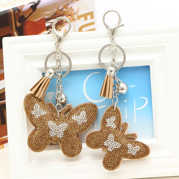 

10pcFashion PU Leather Butterfly Key Chain Tassel Key Ring Car Bag Keychain For Women Jewelry Accessories Gift Wholesale