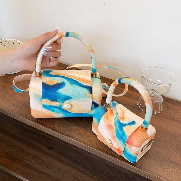 

handbag new xiaohongshu recommended candy tie-dye strap pottery color colored bag wide shoulder cross-border messenger hxron