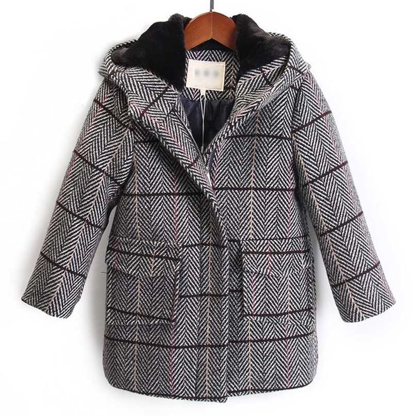 

boys' woolen coat children's long cotton thick 211021, Blue;gray