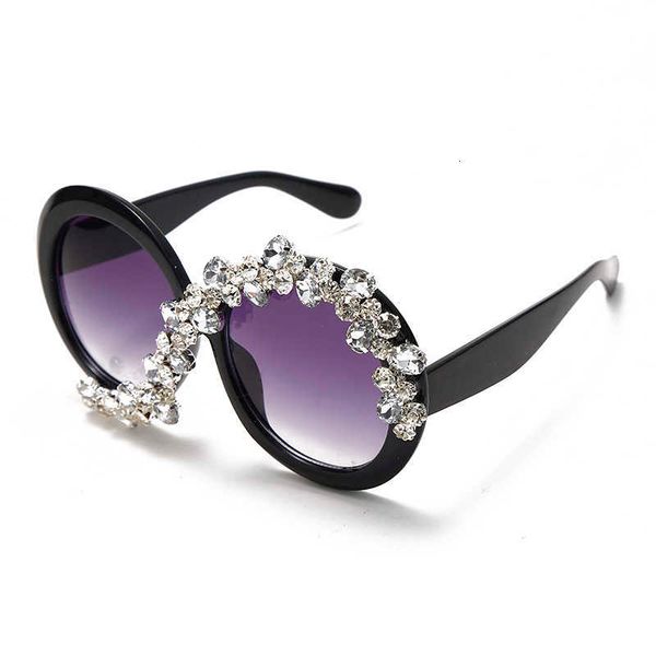 

luxury designer sunglasses oversized round women diamond rhinestone men brand designer glasses eyeglasses eyewear vintage, White;black