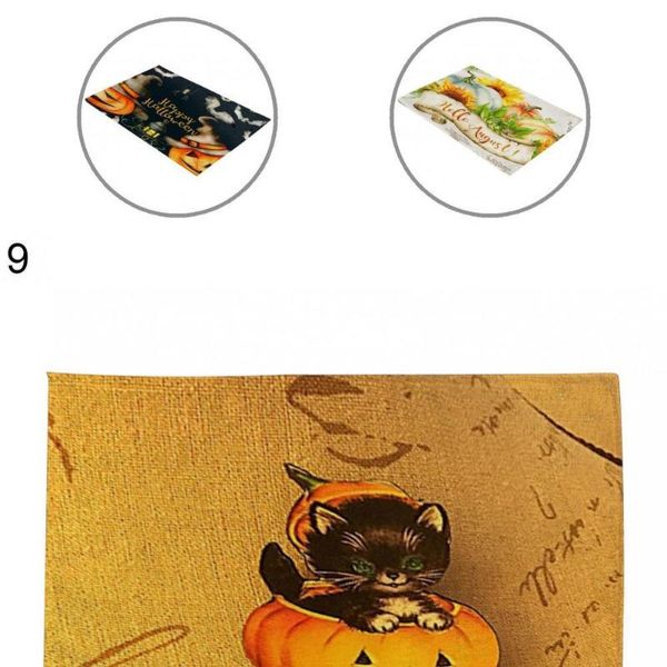 

mats & pads eco-friendly cute halloween pumpkins table mat safe bowl no deformation for grilling