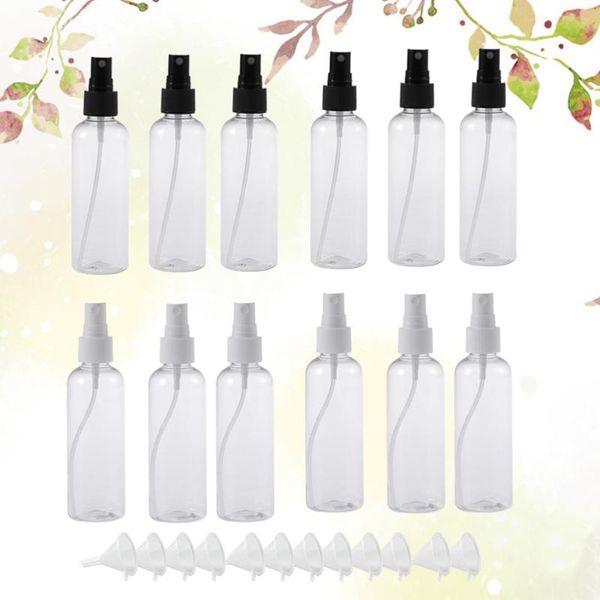 

storage bottles & jars 10pcs mist spray empty sprayer alcohol dispensers sanitizer holder with funnel 100ml
