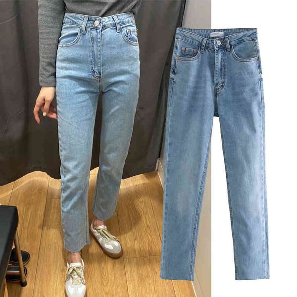 

women's pants & capris spring autumn light blue skinny jeans cotton women high waist straight casual trousers streetwear am3v, Black;white