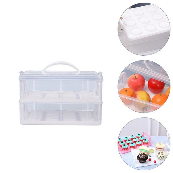 

gift wrap 1pc double layer dessert packing box baking muffin bakery clear cupcake