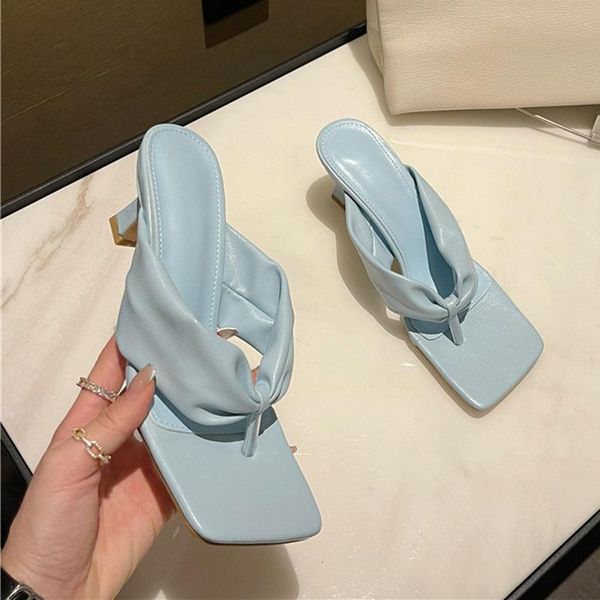 

slippers fashion summer women flip flop high heels sandals slip on ladies outdoor beach slides plus size 35-42, Black
