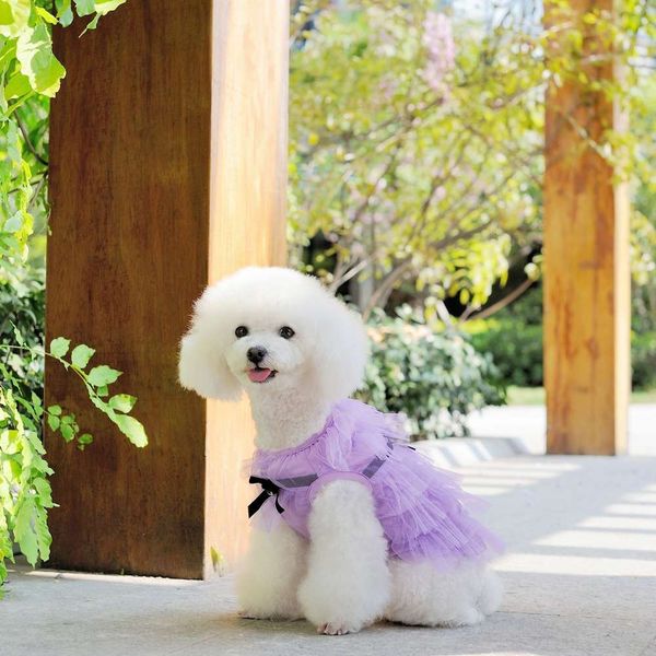 

pet cute gauze skirt broken size dog pet summer clothes do not stay