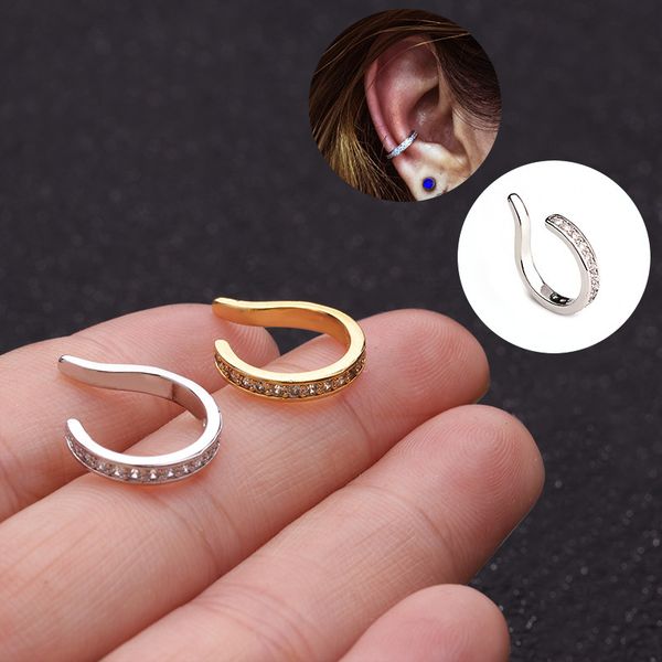 

adjustable cartilage ear cuff wrap no piercing earring fake ear jewelry gift, Silver