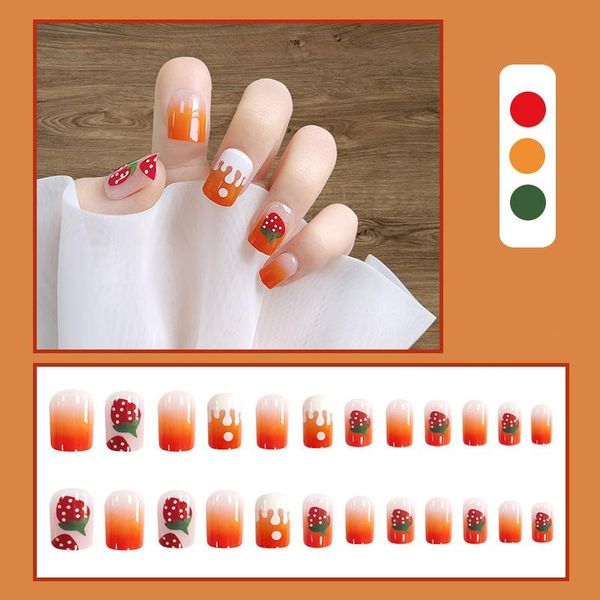 

false nails artificial fake short fingernails nail full cover art salon diy for women t6 kits