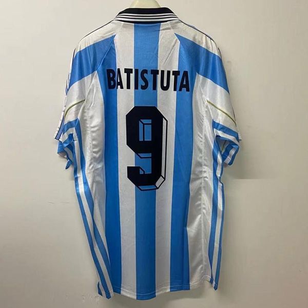 

racing jackets retro classic 1998 batistuta #9 vintage jersey shirt, Black;red