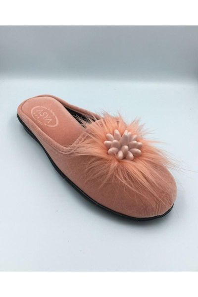 

slippers women's pink pom-poms plum home slipper, Black