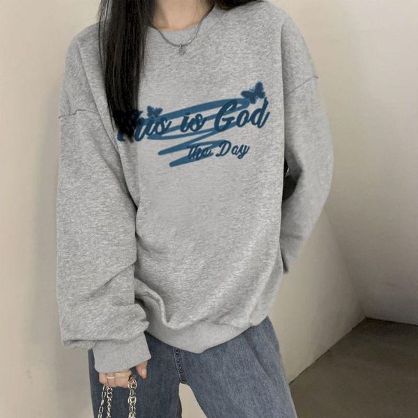 

women's hoodies & sweatshirts autumn and winter women sweatshirt fashion designer loose crewneck harajuku hoodie clothes y2k streetwear, Black