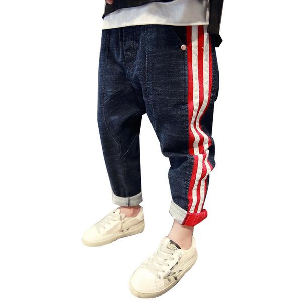

jeans teenagers boys casual straight kids solid cotton autumn winter baby boy for 4-12 years children clothing, Blue