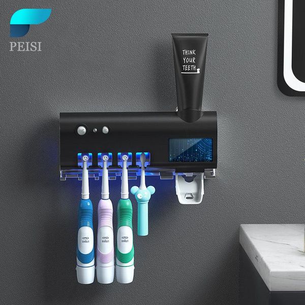 

bath accessory set peisi uv toothbrush holder toothpaste dispenser solar energy bathroom storage box household accessories