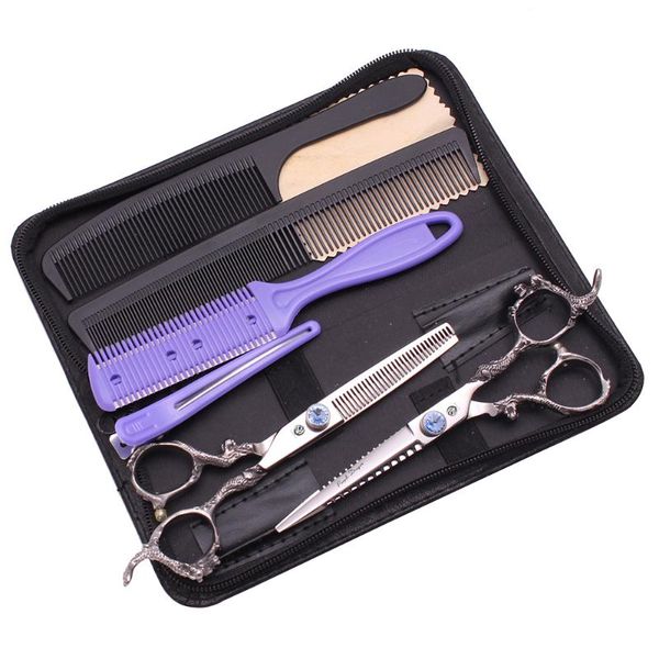 

hair scissors purple dragon set professional 6" japan 440c beauty thinning cutting shears kit 9111#