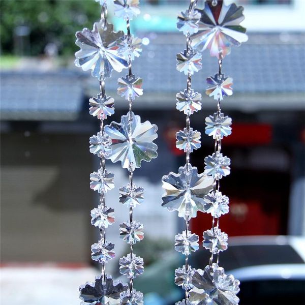 

chandelier crystal 5meters/lot snowflake chains for home diy strand garland glass hanging decoration wedding window