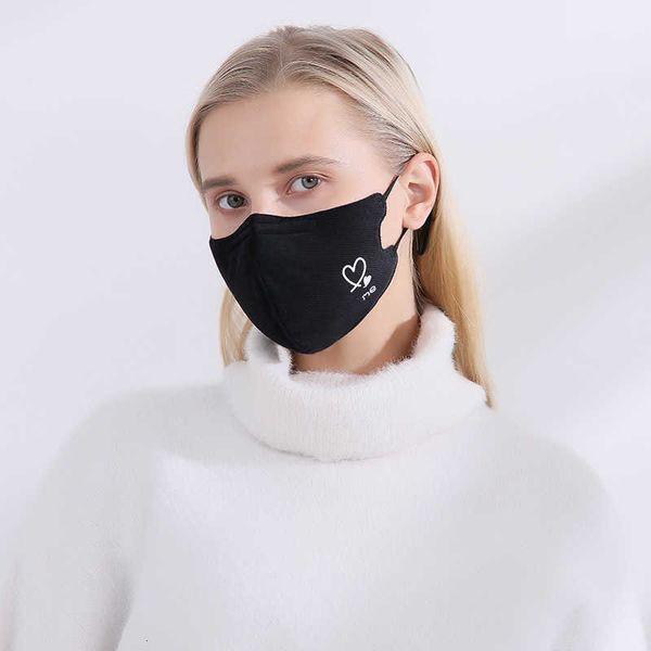 

windproof warm nose bar printed winter hanging ear three layer sunscreen and dustproof cotton mask