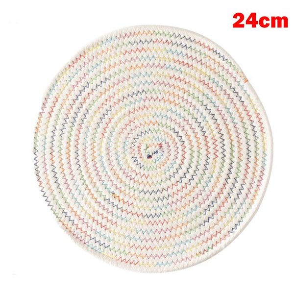 

mats & pads round cotton linen cup heat resistant dining table plate mat for home protects from burnt out 11/18/24cm fu