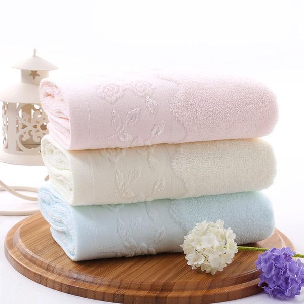 

towel solid color 35*75 embroidered soft cotton face flower quick dry beach towels