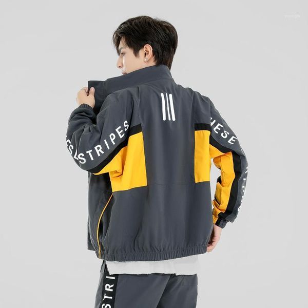 

men's jackets fashion jacket men clothing color block and coats spring autumn tooling mens harajuku windbreakers casual, Black;brown