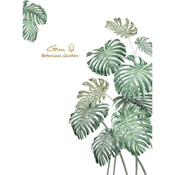 

beach leaf shade printing sticker creative plant indoor large wall decoration modern style summer theme stickers