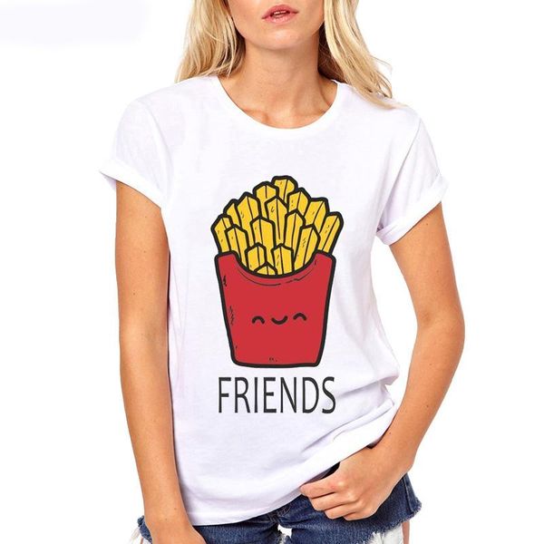 

woman shirts hamburger chips juice t shirt women summer female t-shirt clothing short sleeve tee for girls cool women's, White