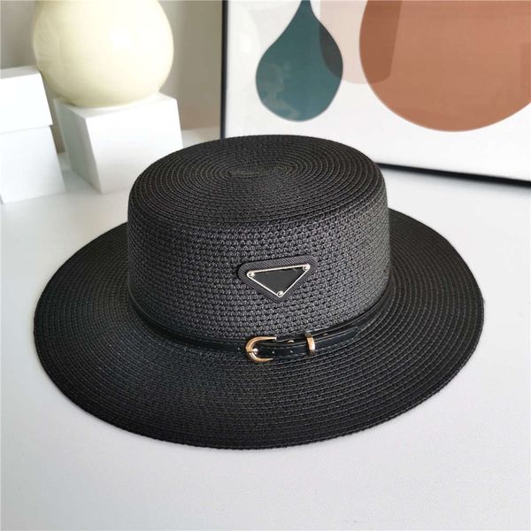 

2023 ins summer women straw hat fashion sun protection beach personality wide brim hats with ribbon, Blue;gray