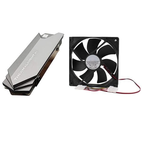 

fans & coolings pc brushless dc cooling fan 4 pin connector 7 blades m.2 heatsink cooler, nvme 2280 ssd aluminum heat sinks