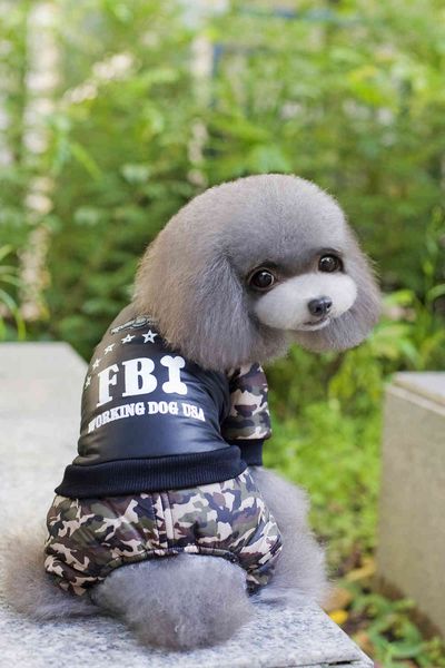 

pet cloth winter fbi camouflage four legged cotton padded et thickened dog