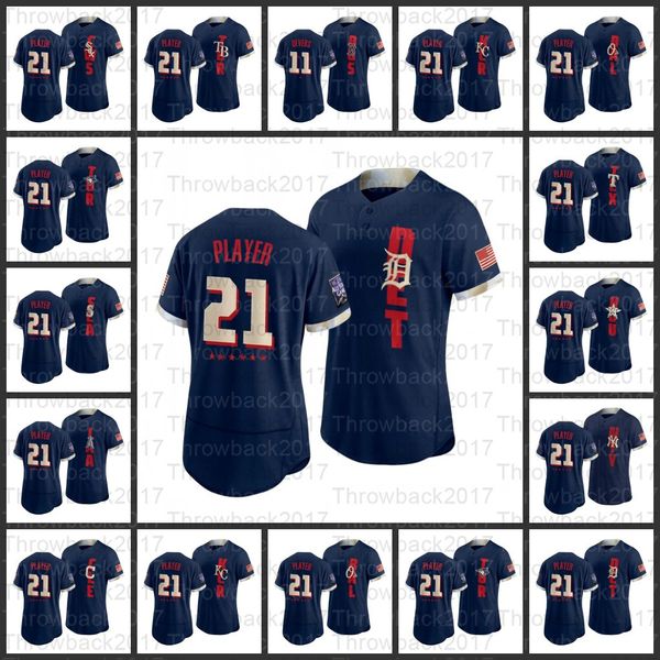 

custom 2021 all star game navy flexbase baseball i authentic jersey double stitched embroidery men women youth jerseys, Blue;black