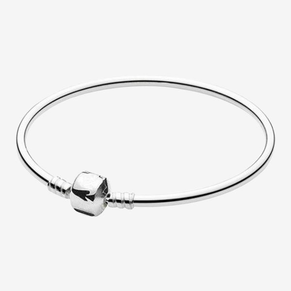 

925 sterling silverpanbracelet silver classic versatile bracelet fit european charm bracelets women jewelry, Black