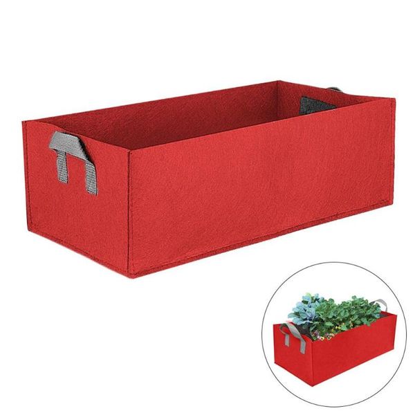 

planters & pots 1pcs fabric raised garden bed square flower grow bag rectangle with handles planter plant tub container