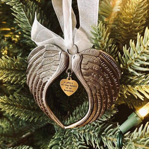 

christmas decorations a piece of my heart is in heaven angel ornament pendant home decoration festive party supplies