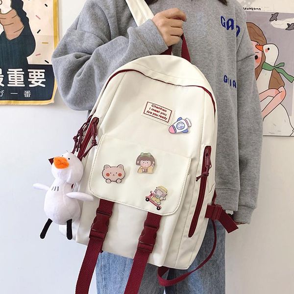 

enopella fashion women waterproof backpack for teenager girl school bag bookbag female ladies cute kawaii nylon mochila rucksack