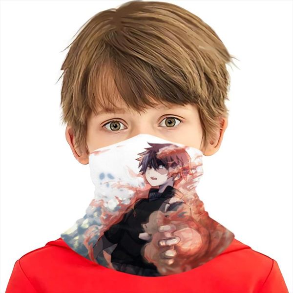 

scarves 2021 my hero academia fishing scarf fashion boys/girls motorcycle keychain adult/children, Blue;gray