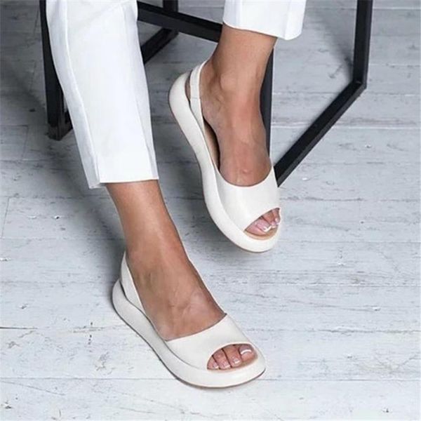 

slippers peep toe women fashion outdoor flat sandals casual beach shoes thick sole summer elegant platform, Black
