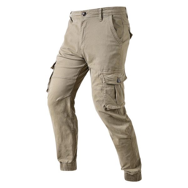 Herren Hosen Baumwolle Herbst Einfarbig Mode Casual Hosen Hohe Qualität Bequeme Militärische Taktik Cargo