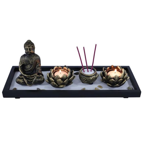 

candle holders 1pc chinese zen sand table creative candlestick craft (coffee)