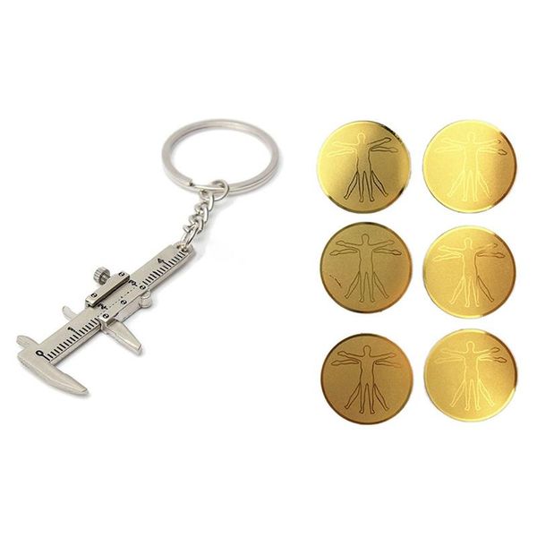 

hooks & rails vernier caliper tool pendant slider slides keyring 10cm with 6pcs emf protection anti radiation protector phone sticker