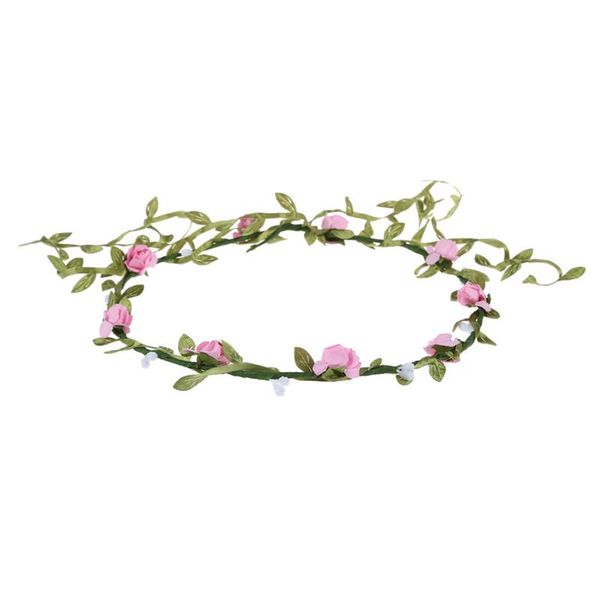 

decorative flowers & wreaths lady boho floral flower festival wedding garland forehead hair head band pink