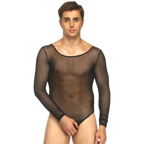 

bras sets men see through fish net tight jumpsuit transparent muscle tank o-neck sleeveless pullover shirts erotic clothing, Red;black